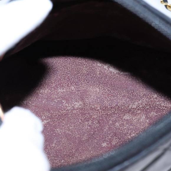 CHANEL Matelasse Chain Shoulder Bag Lamb Skin Black Gold CC Auth 109056 - Picture 10 of 16